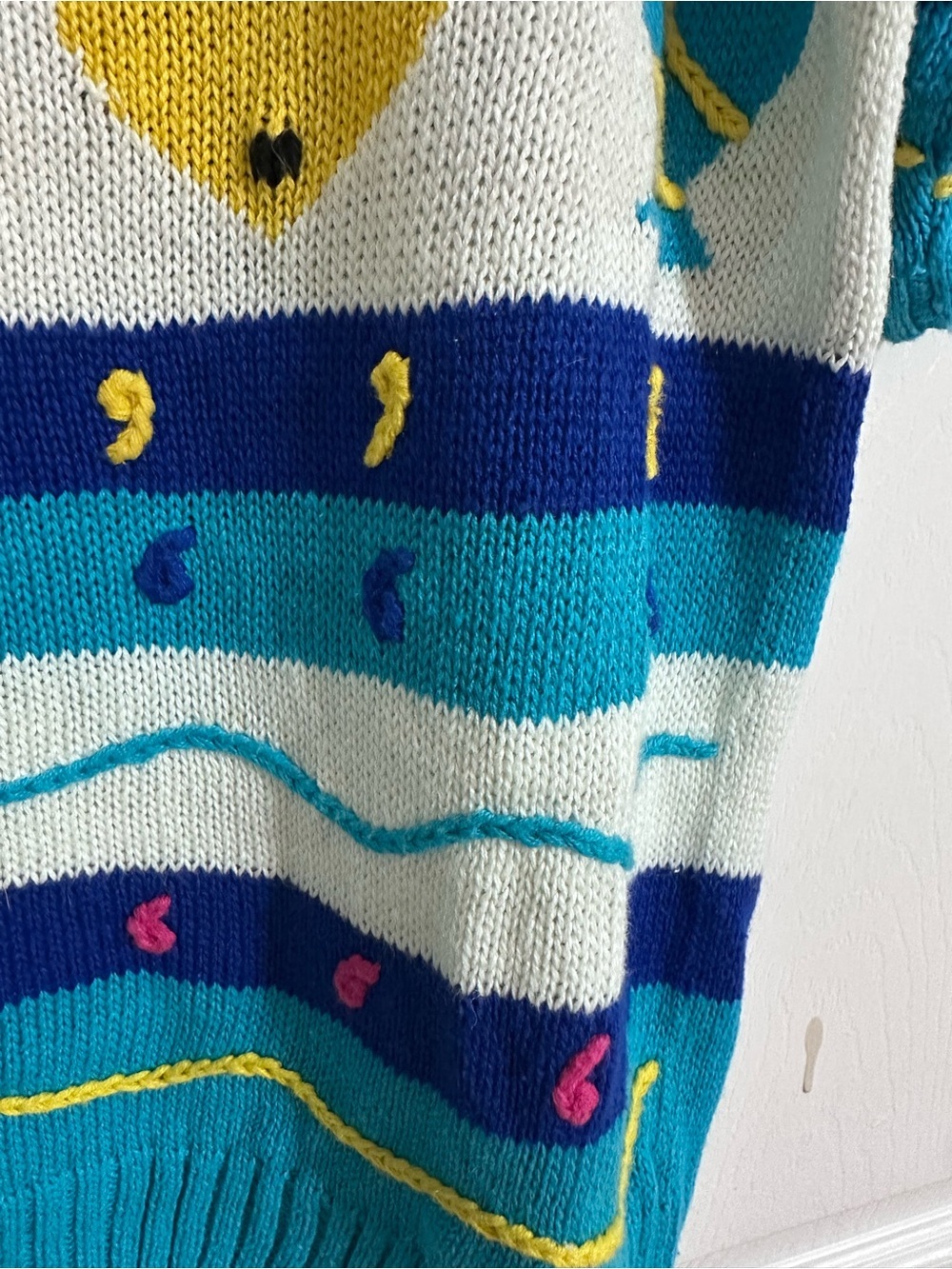VTG PS Sport Fish Knit Sweater Top Women’s P Small Coastal Novelty - Picture 8 of 11